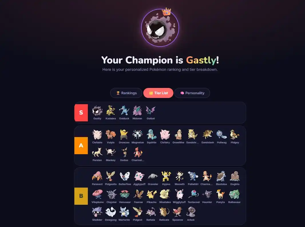 favorite ghost pokemon picker result