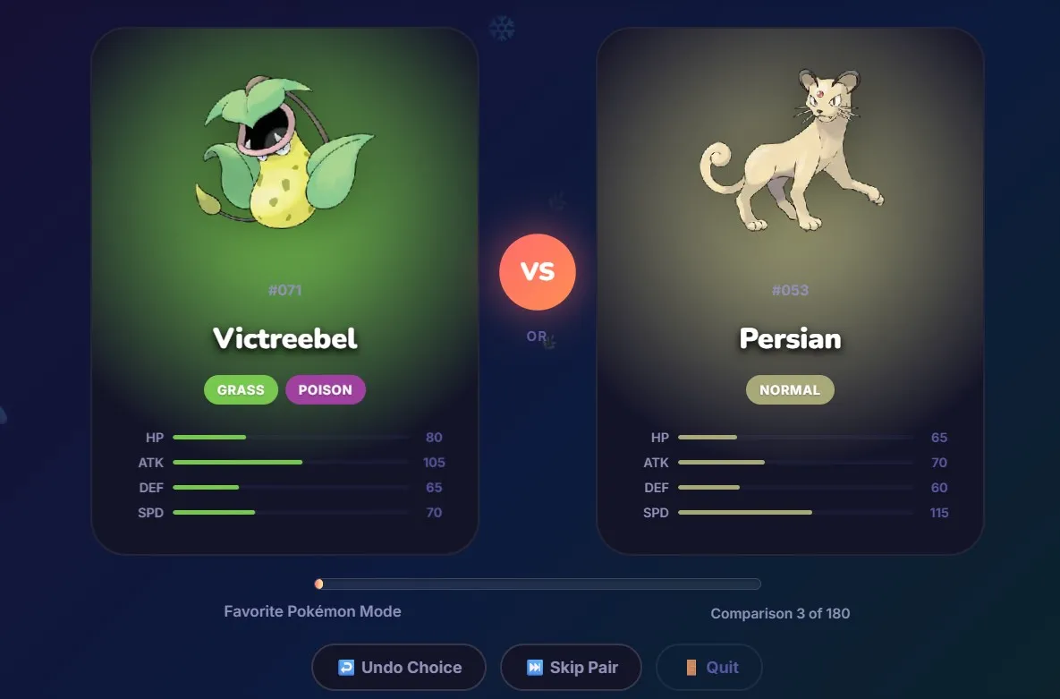 favorite shiny pokemon picker